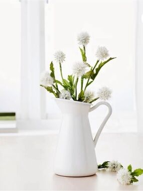 Ikea White Steel Pitcher Vase